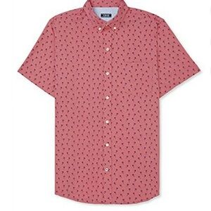 IZOD Men's Breeze Short Sleeve Button Down Shirt Rapture Rose Palm Tree XXL